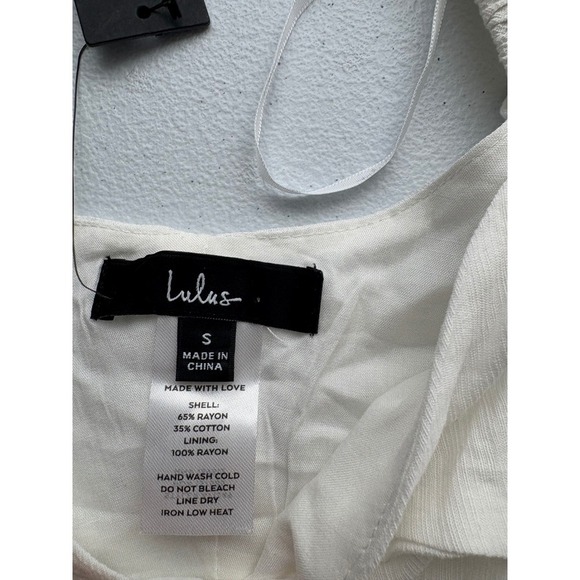 Lulus Ruched Crop Top Puff Sleeve Blouse Square Neck White Size S - Picture 2 of 4